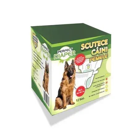 Scutece pentru caini femele Perfect Diaper M-L 12 buc set