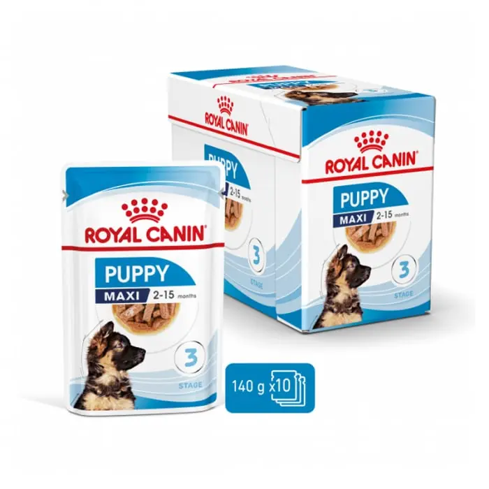 Set 10 buc x 140 gr Hrana umeda pentru caini Royal Canin Maxi Puppy