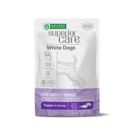 Set 24 buc x Gustari pentru caini N.P. Superior Care White Dogs cu ton somon 70 gr