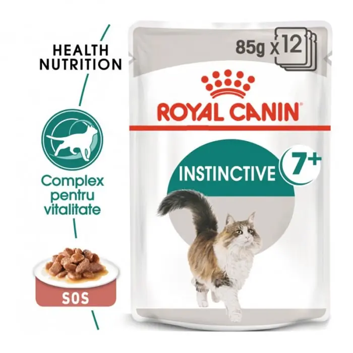 Set 12 buc x 85 gr Hrana umeda pentru pisici Royal Canin Instinctive 7+ in sos