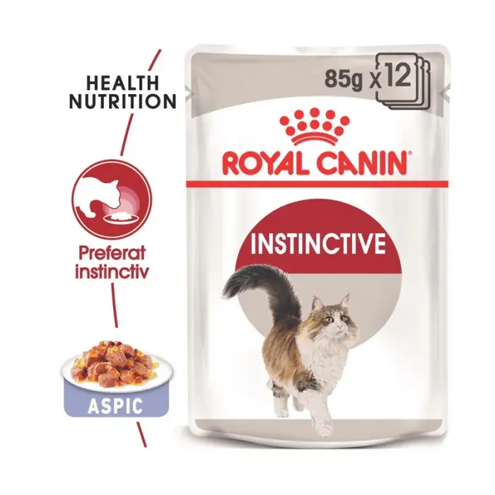 Set 12 buc x 85 gr Hrana umeda pentru pisici Royal Canin Instinctive in aspic