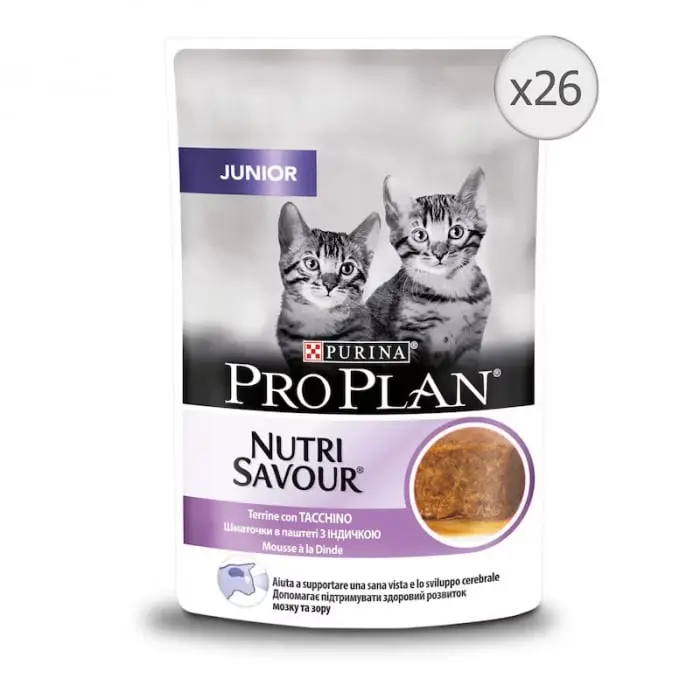Set 26 buc x 75 gr Hrana umeda pentru pisici Pro Plan Nutrisavour Junior Terina cu curcan