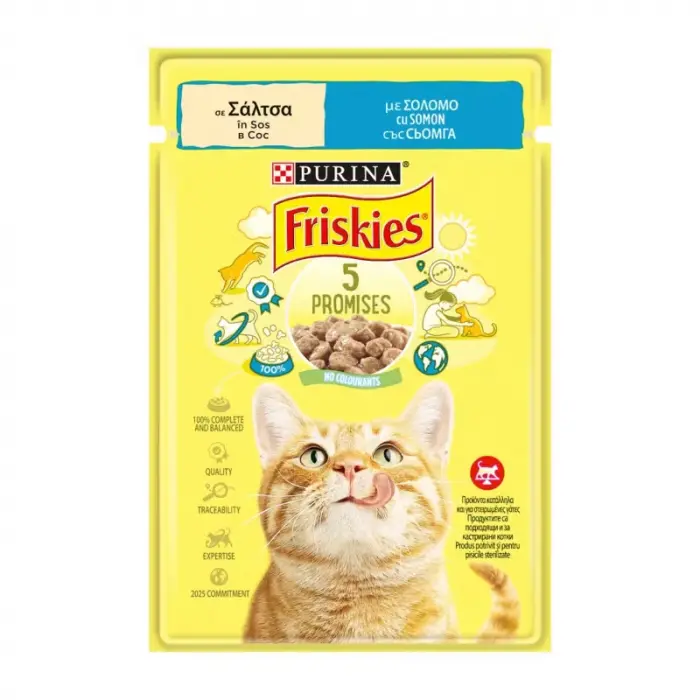 Set 26 buc x 85 gr Hrana umeda pentru pisici Friskies cu somon in sos