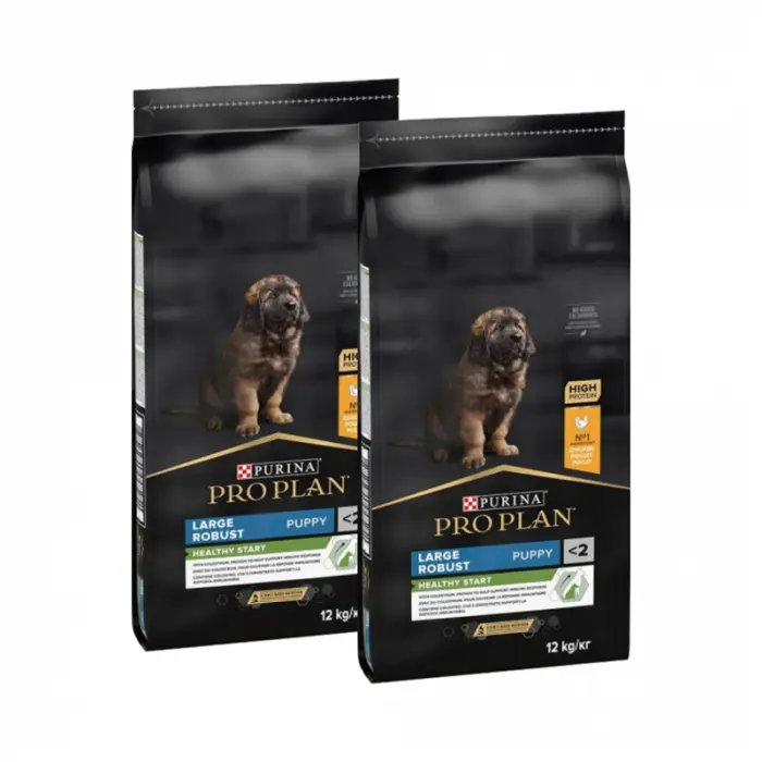 Set 2 buc x 12 kg Hrana uscata pentru caini Pro Plan Large Robust Puppy cu pui