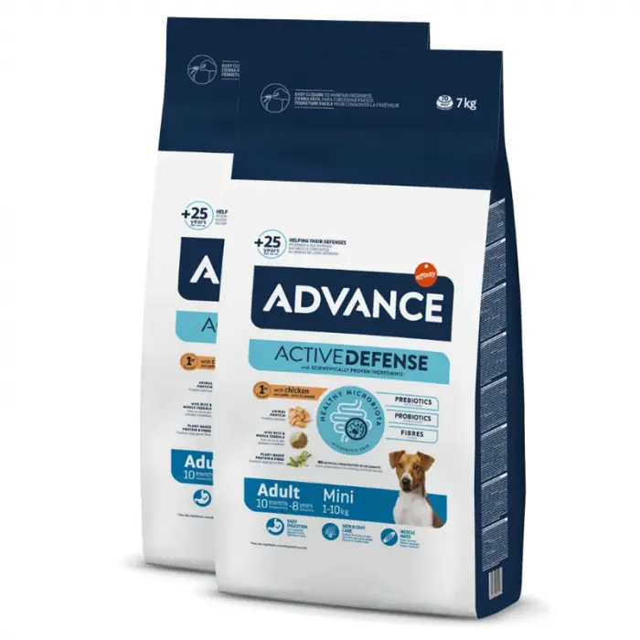 Oferta 2 saci x 7 kg Hrana uscata pentru caini Advance Mini Adult cu pui