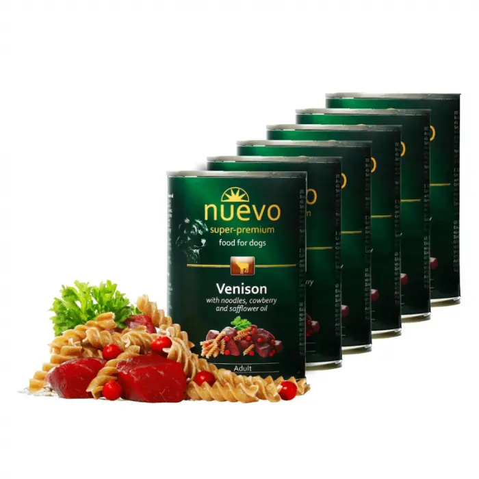 Set 6 buc x 400 gr Conserve pentru caini Nuevo cu caprioara