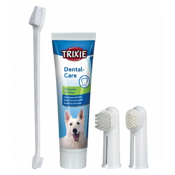 Set igiena dentara pasta  periuta de dinti pentru caini Trixie