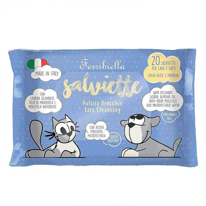 Servetele umede pentru urechi caini pisici 20 buc
