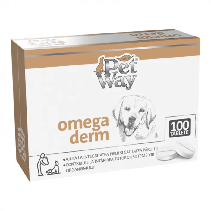 Supliment pentru caini Pet Way Omega Derm 100 buc