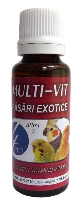 Supliment pentru pasarile exotice Multi-Vit 4Pet 30 ml