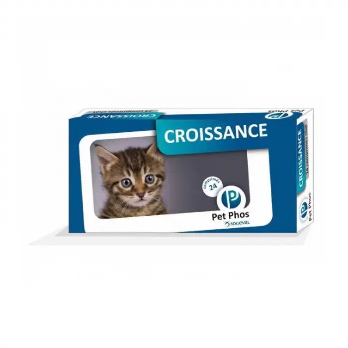 Supliment vitamino-mineral pentru pisici Pet Phos Croissance 96 tablete