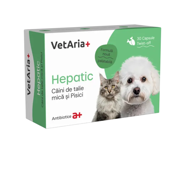 Suplimente VetAria+ Hepatic 30 capsule
