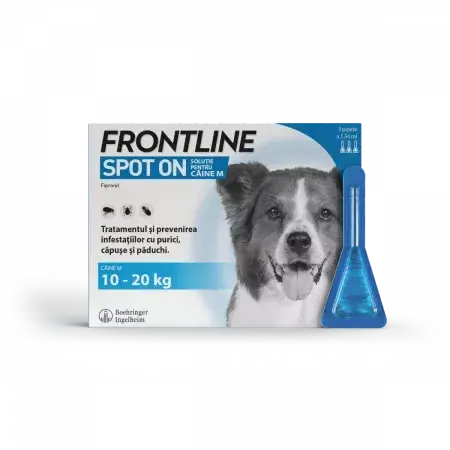 Pipeta antiparazitara pentru caini Frontline Spot On M 10-20 kg ( 3 pipete )