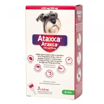 Pipeta antiparazitara pentru caini 10-25 kg Ataxxa ( 1 pipeta )
