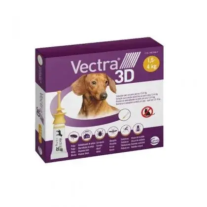 Pipeta antiparazitara pentru caini 1,5 - 4 kg Vectra 3D x 3 pipete