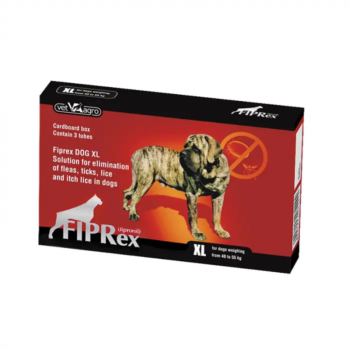 Pipeta antiparazitara pentru caini Fiprex 75 XL ( 40 - 60 KG ) x 3 pipete