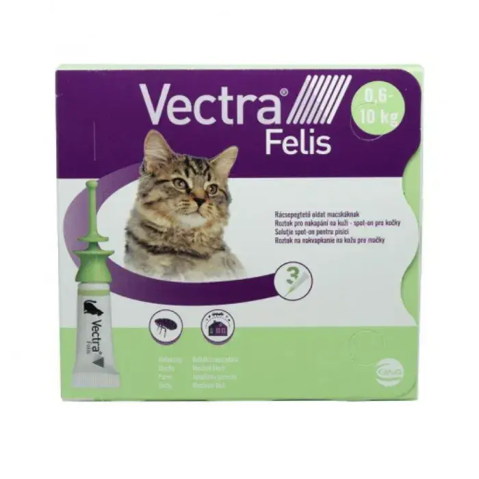 Pipeta antiparazitara pentru pisici 0,6 kg - 10 kg Vectra Felis x 1 pipeta