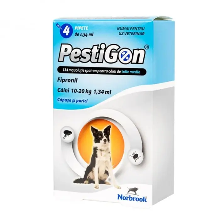 Pipeta antiparazitara Pestigon M pentru caini 10-20 kg ( 4 pipete )