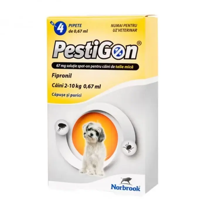 Pipeta antiparazitara Pestigon pentru caini 2-10 kg ( 4 pipete )