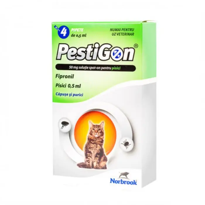 Pipeta antiparazitara Pestigon pentru pisici 0,5 ml ( 4 pipete )