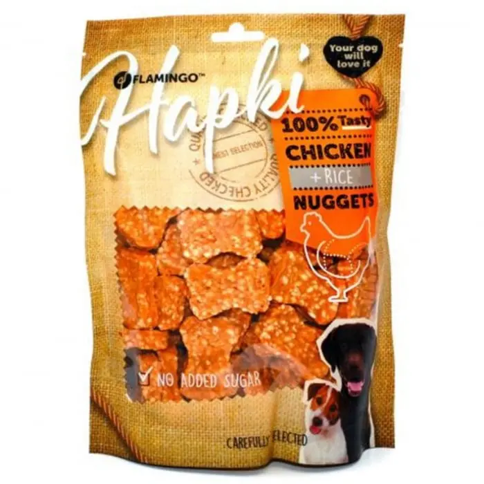Recompense pentru caini Snack Nuggets cu pui orez 85 gr
