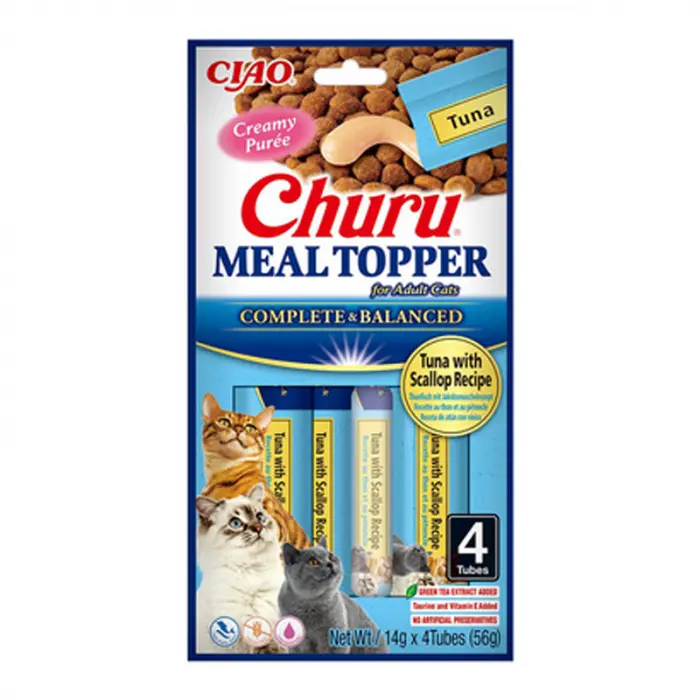 Recompense pentru pisici Churu Meal Topper cu ton  scoici 4 buc x 14 gr