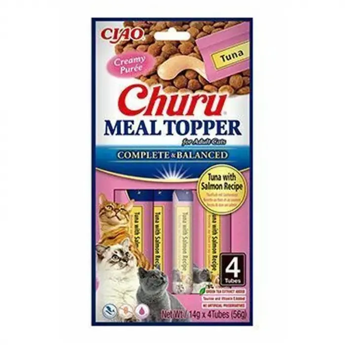 Recompense pentru pisici Churu Meal Topper cu ton  somon 4 buc x 14 gr