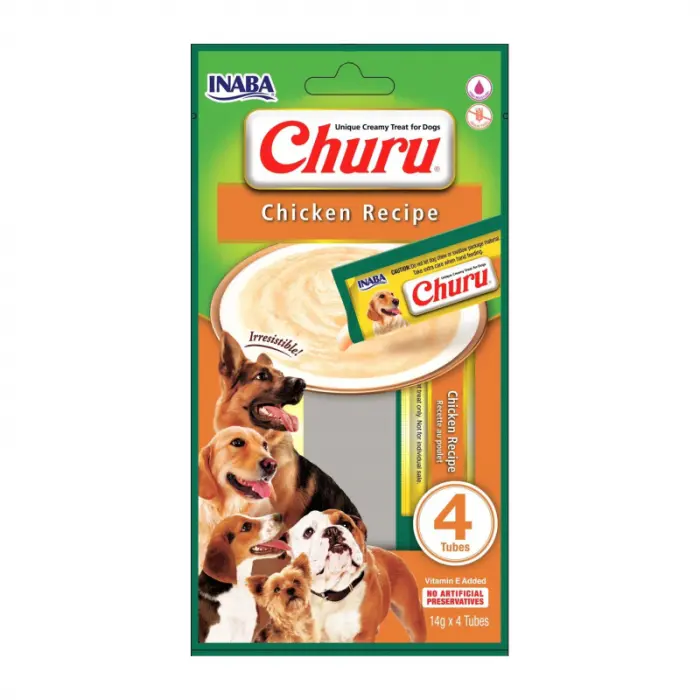 Recompense pentru caini Churu cu pui 4 buc x 14 gr