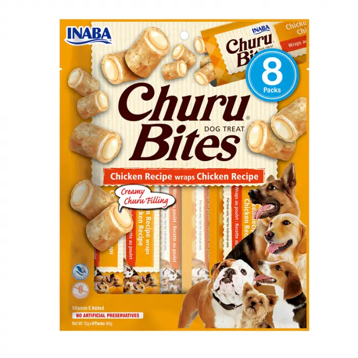 Recompense pentru caini Churu Bites cu pui 8 buc x 12 gr