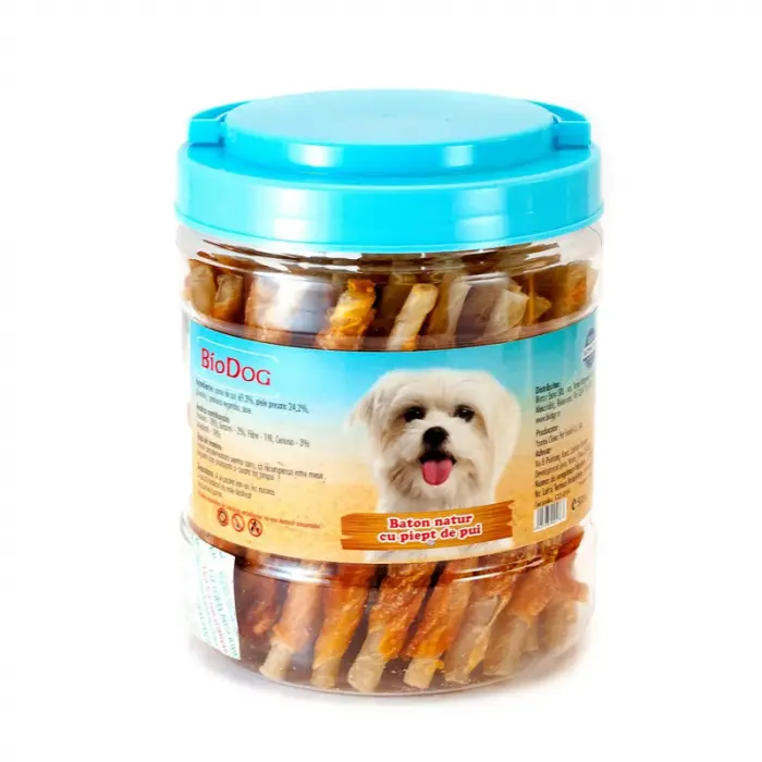 Recompense pentru caini Biodog Baton Natur cu piept de pui 500 gr