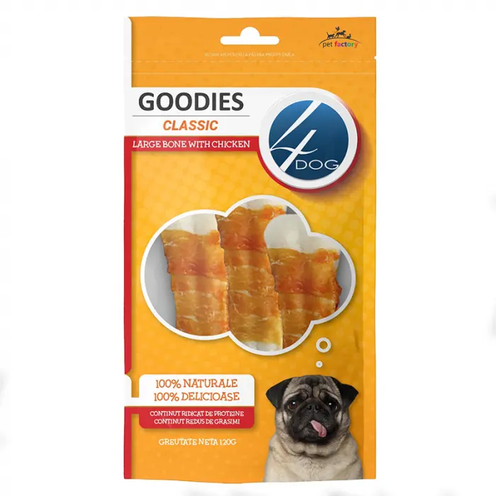 Recompense pentru caini Goodies Classic Large Bone with Chicken 120 gr