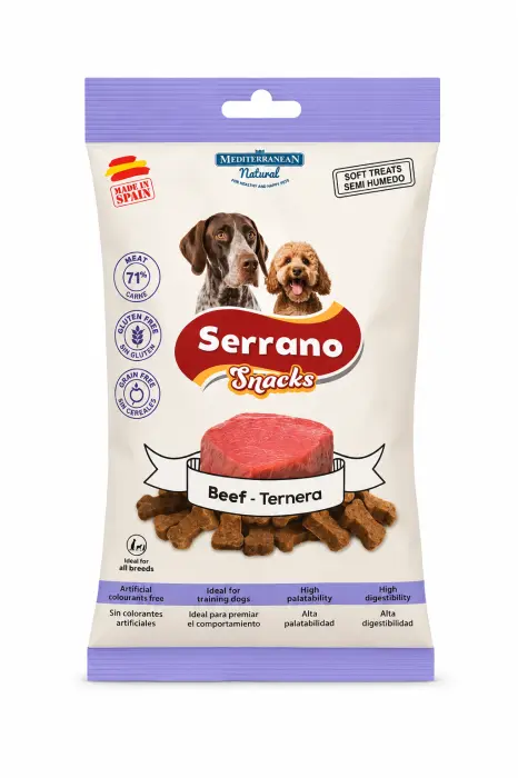 Recompense pentru caini Serrano Snacks cu vita 100 gr