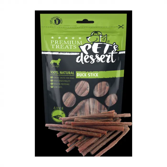 Recompense pentru caini Pet s Desert Duck Stick 80 gr