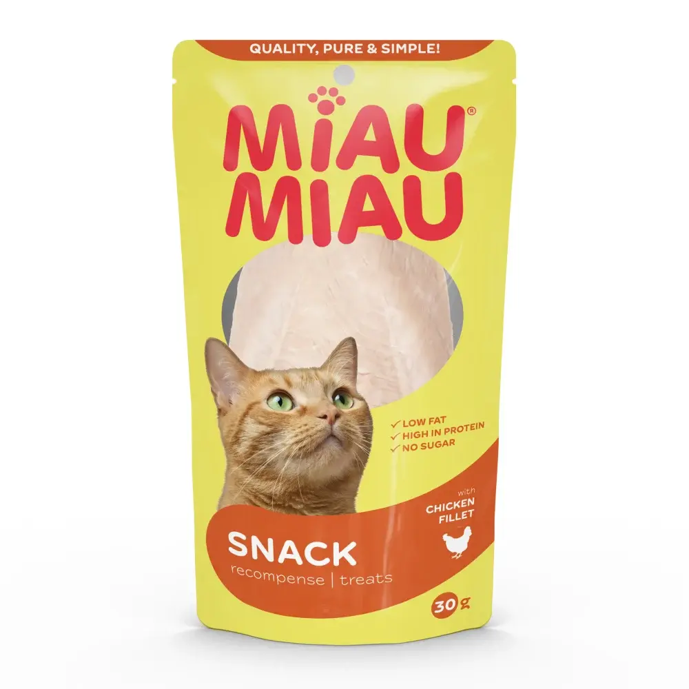 Recompense pentru pisici Miau Miau Natural Piept de pui 30 gr