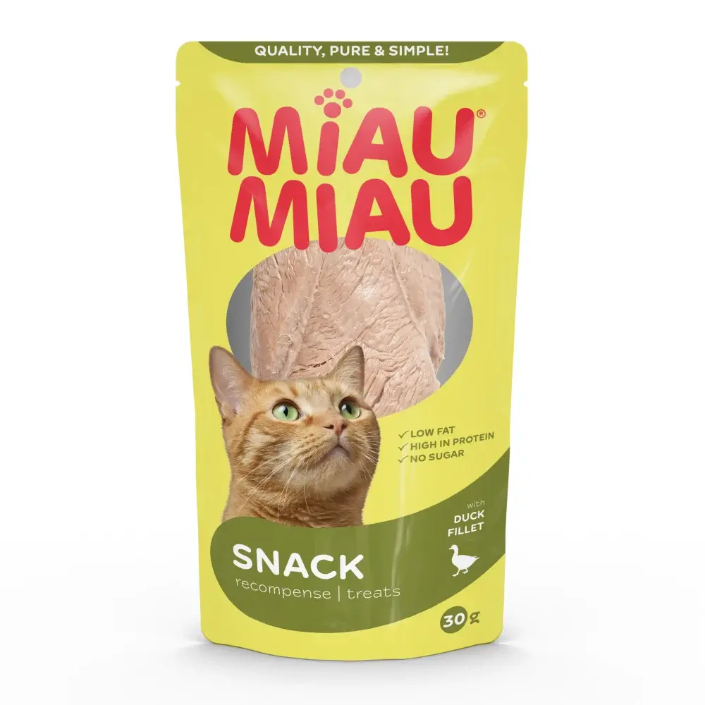 Recompense pentru pisici Miau Miau Natural Piept de rata 30 gr