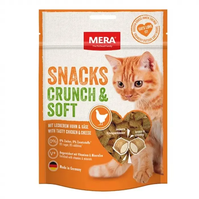 Recompense pentru pisici Mera Cat Snacks Crunch Soft cu pui 200 gr