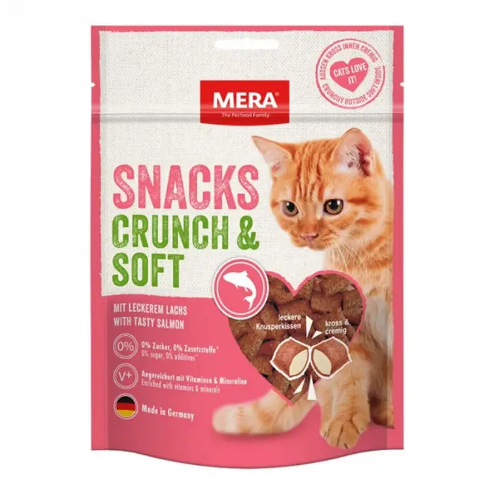 Recompense pentru pisici Mera Cat Snacks Crunch Soft cu somon 200 gr