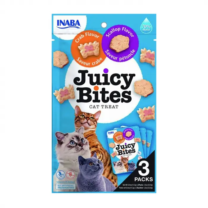 Recompense pentru pisici Juicy Bites cu crab  scoici 3 buc x 11,3 gr