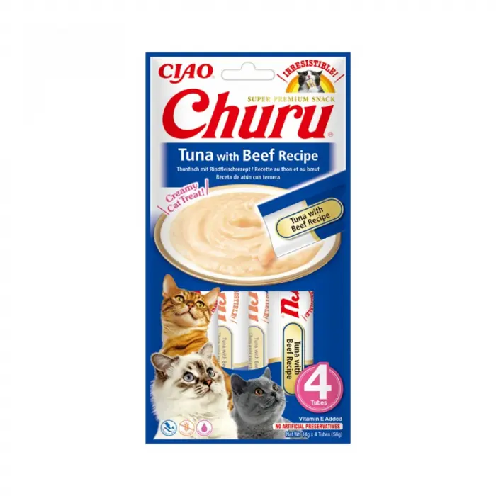 Recompense pentru pisici Churu cu ton  vita 4 buc x 14 gr