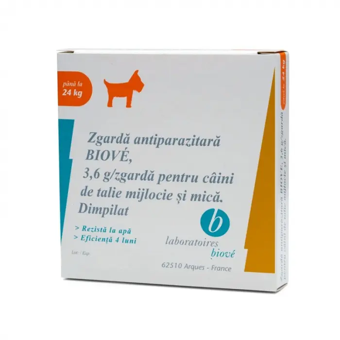 Zgarda antiparazitara Biove pentru caini de talie mica 60 cm