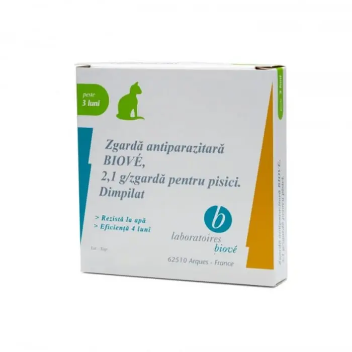 Zgarda antiparazitara Biove pentru pisici 35 cm