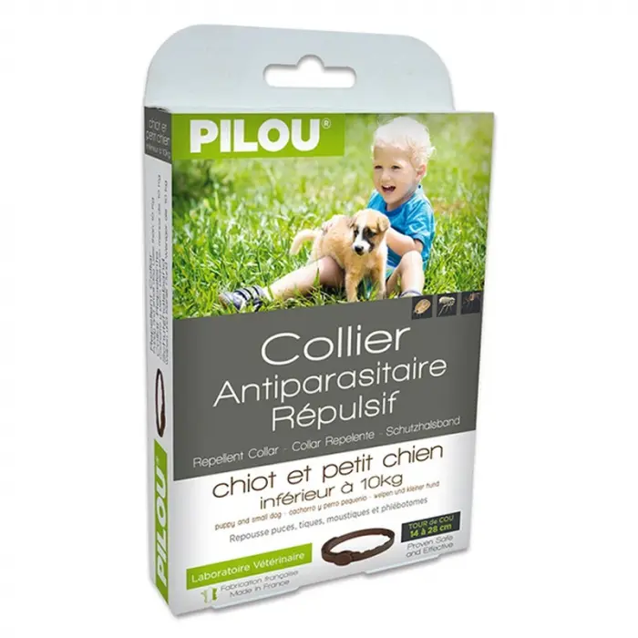 Zgarda antiparazitara Pilou pentru caini Juniori 35 cm