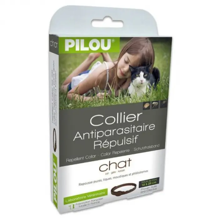 Zgarda antiparazitara Pilou pentru pisici 35 cm