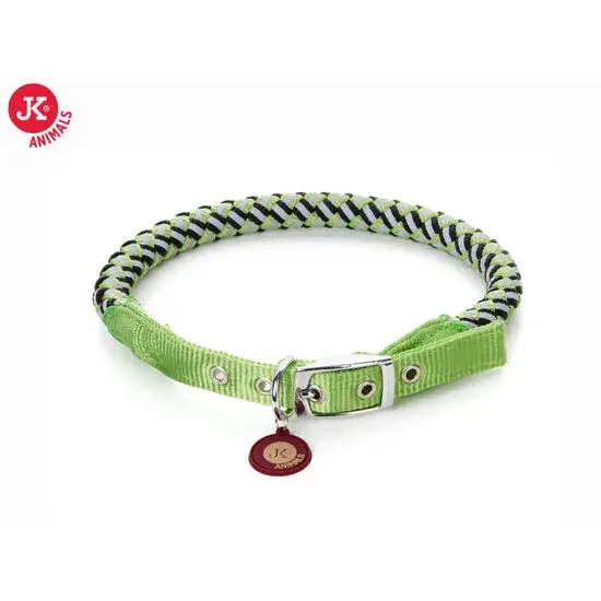 Zgarda pentru caini din cordelina verde JK M 44-53 cm