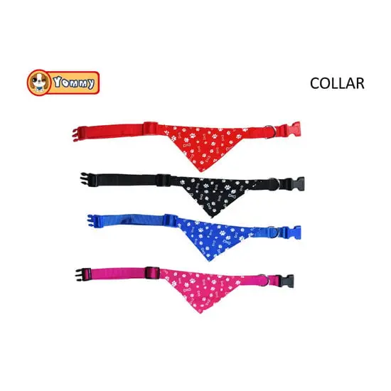 Zgarda textila pentru caini Yommy cu bandana 2,5 cm