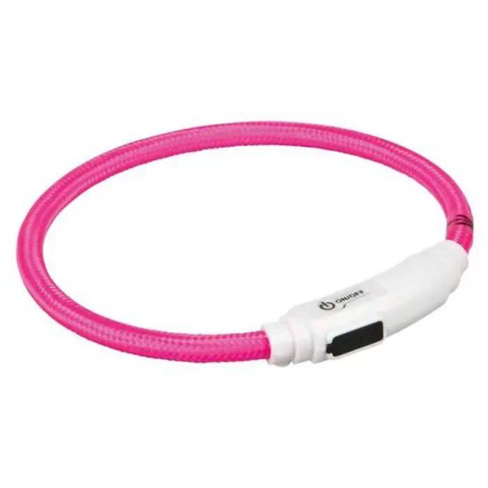 Zgarda pentru pisici cu led  cm  O 7 mm roz