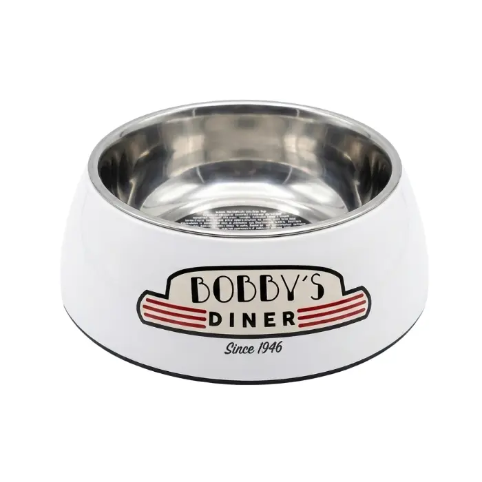 Castron pentru caini Bobby Diner, Alb, 450 ml, Melamina