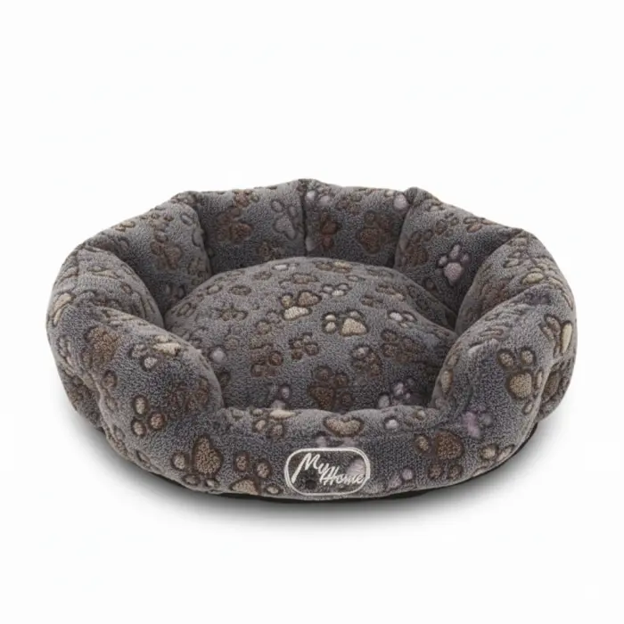 Culcus oval pentru caini My Home, 70 cm, Gri