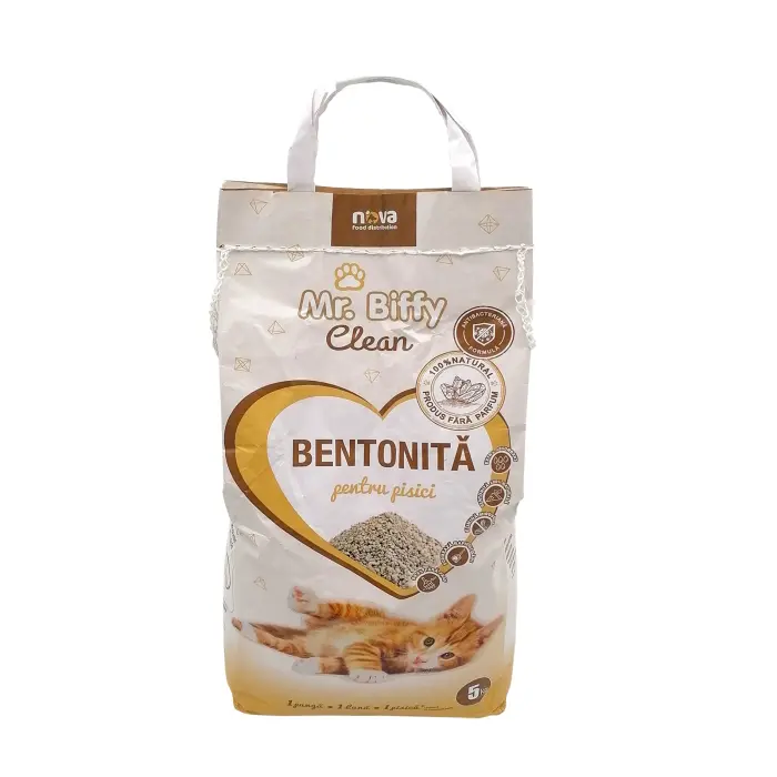 Asternut igienic pentru pisici Mr. Biffy, Bentonita naturala, 5kg