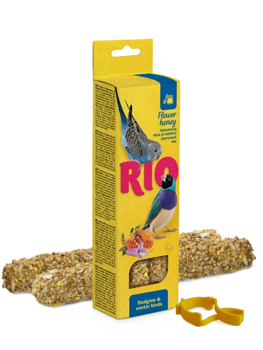 Batoane cu miere pentru perusi si pasari exotice Rio, 2 x 40g